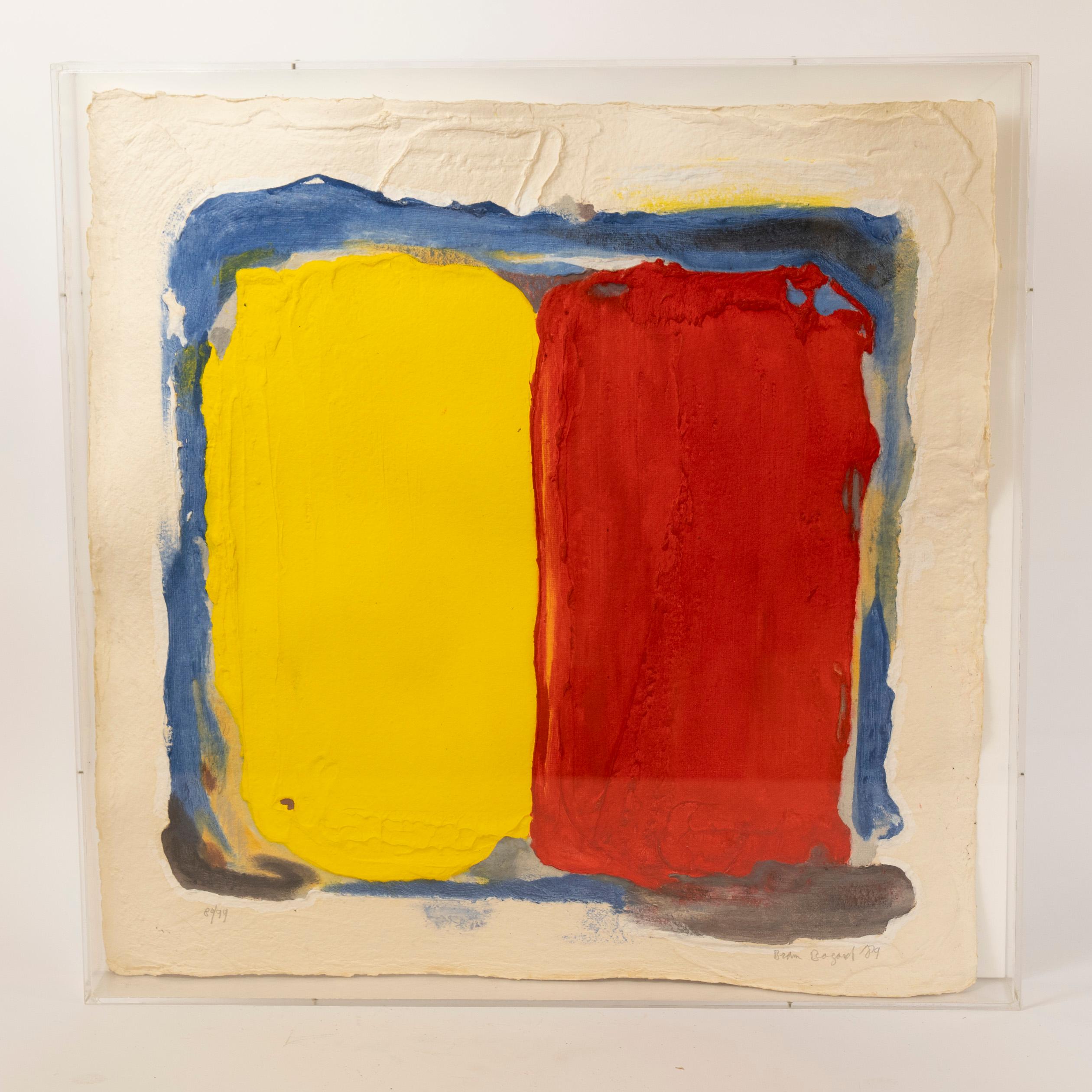 Sin título (Bloques amarillos/rojos), Bram Bogart (1989) en Bueno estado para la venta en AMSTELVEEN, NL