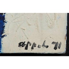 "Untitled" Karel Appel Mixed-Media on Canvas Decorative Painting, 1971