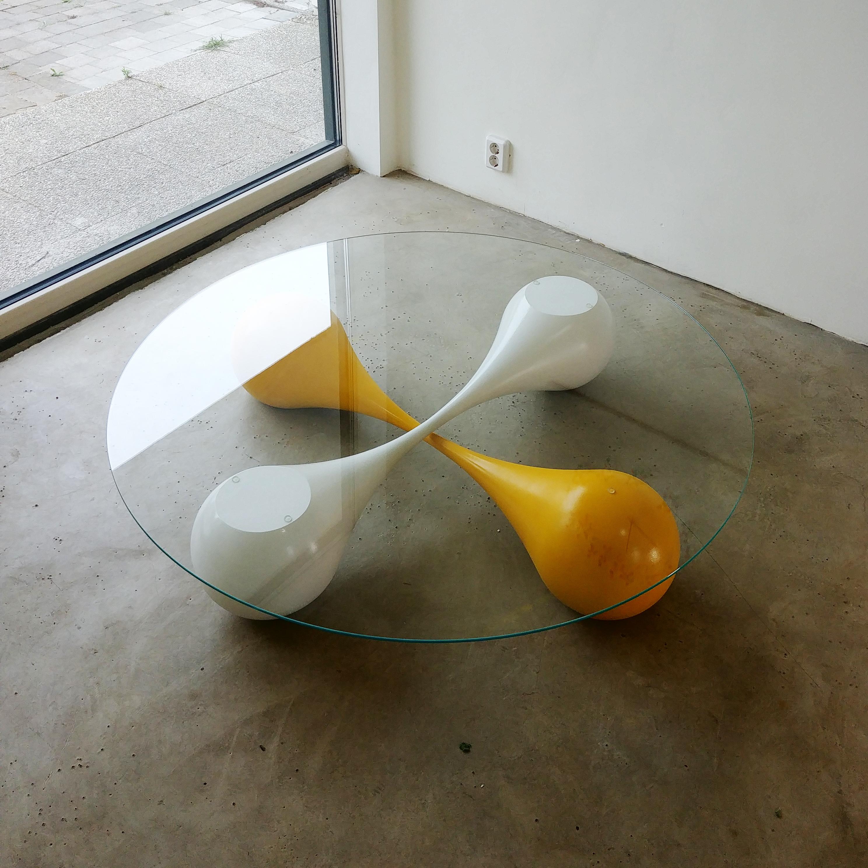 Contemporary “Untouchables” Sculptural Streamline Shaped Coffee Table (base only) For Sale