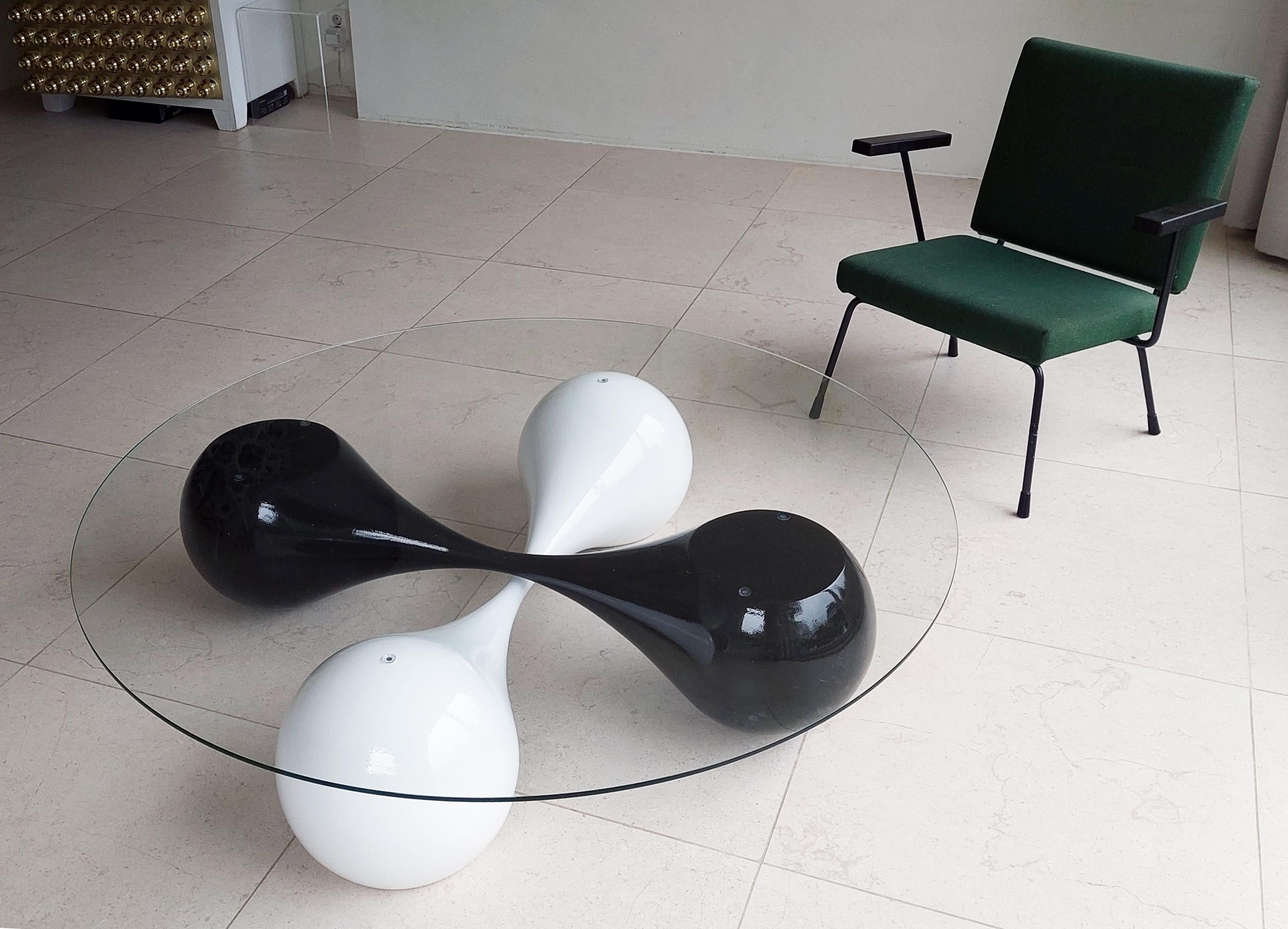 Dutch “Untouchables” Sculptural Streamline Shaped Coffee Table (table base only) For Sale