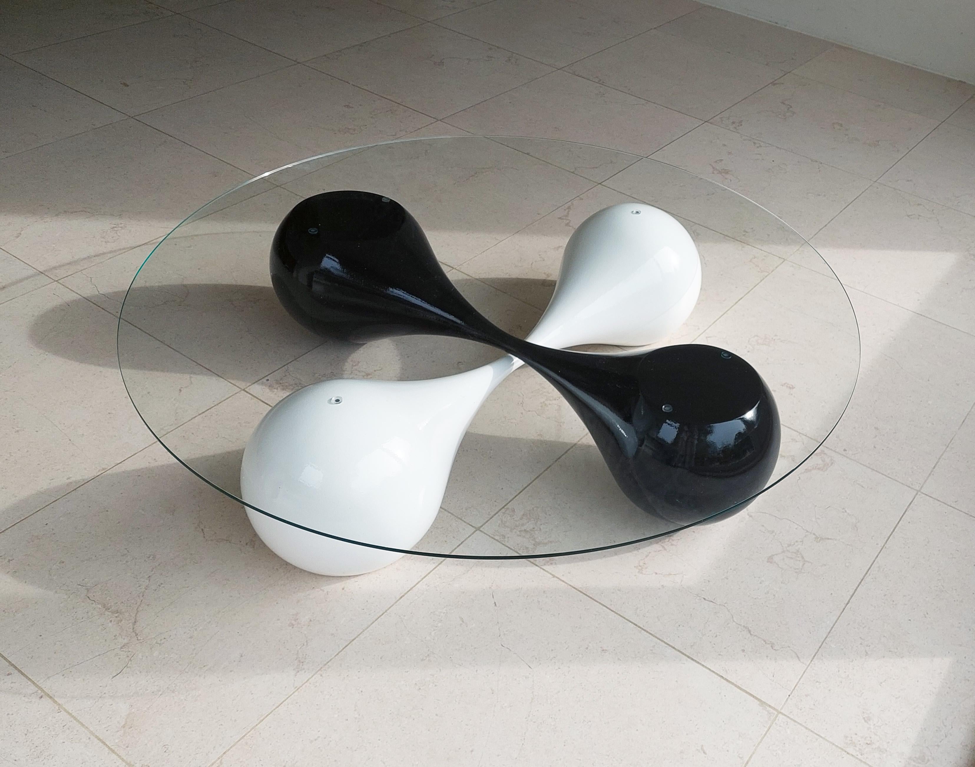 Contemporary “Untouchables” Sculptural Streamline Shaped Coffee Table (table base only) For Sale
