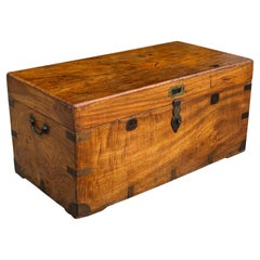 Untouched 19th Century Campaign Camphor Wood Travelling Trunk