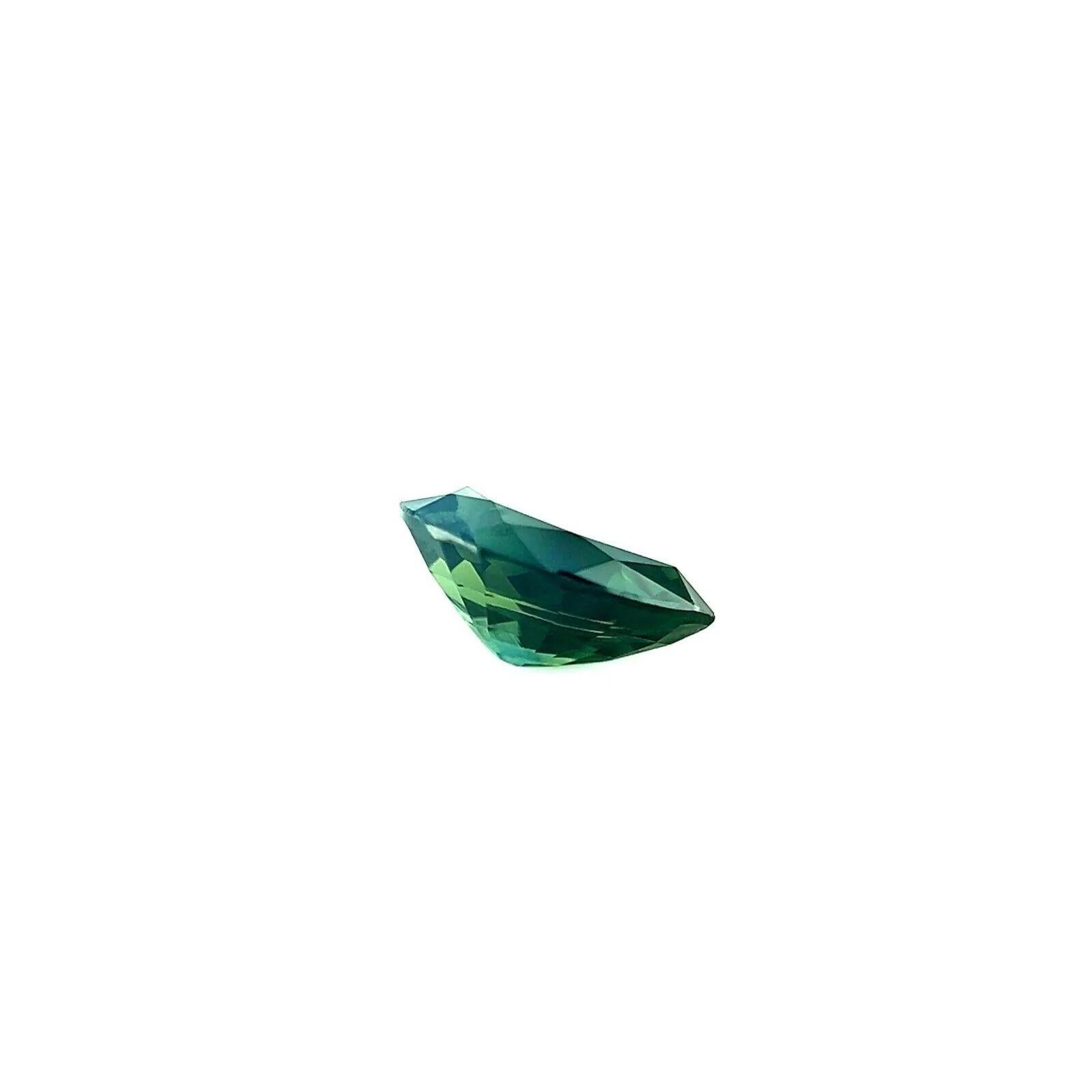 Untreated 0.79ct Natural Teal Sapphire Deep Green Blue Pear Cut Gem VS In New Condition In Birmingham, GB