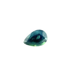 Untreated 0.79ct Natural Teal Sapphire Deep Green Blue Pear Cut Gem VS