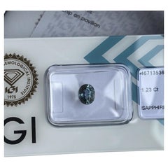 Untreated 1.23ct Vivid Green Blue Sapphire IGI Certified Unheated Oval Cut Gem