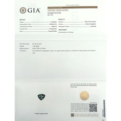 Untreated 1.36ct Australian Sapphire GIA Certified Green Blue Gem 6.3x7.5mm