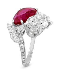 Untreated Burma Ruby Bypass Ring, 5.70 Carats