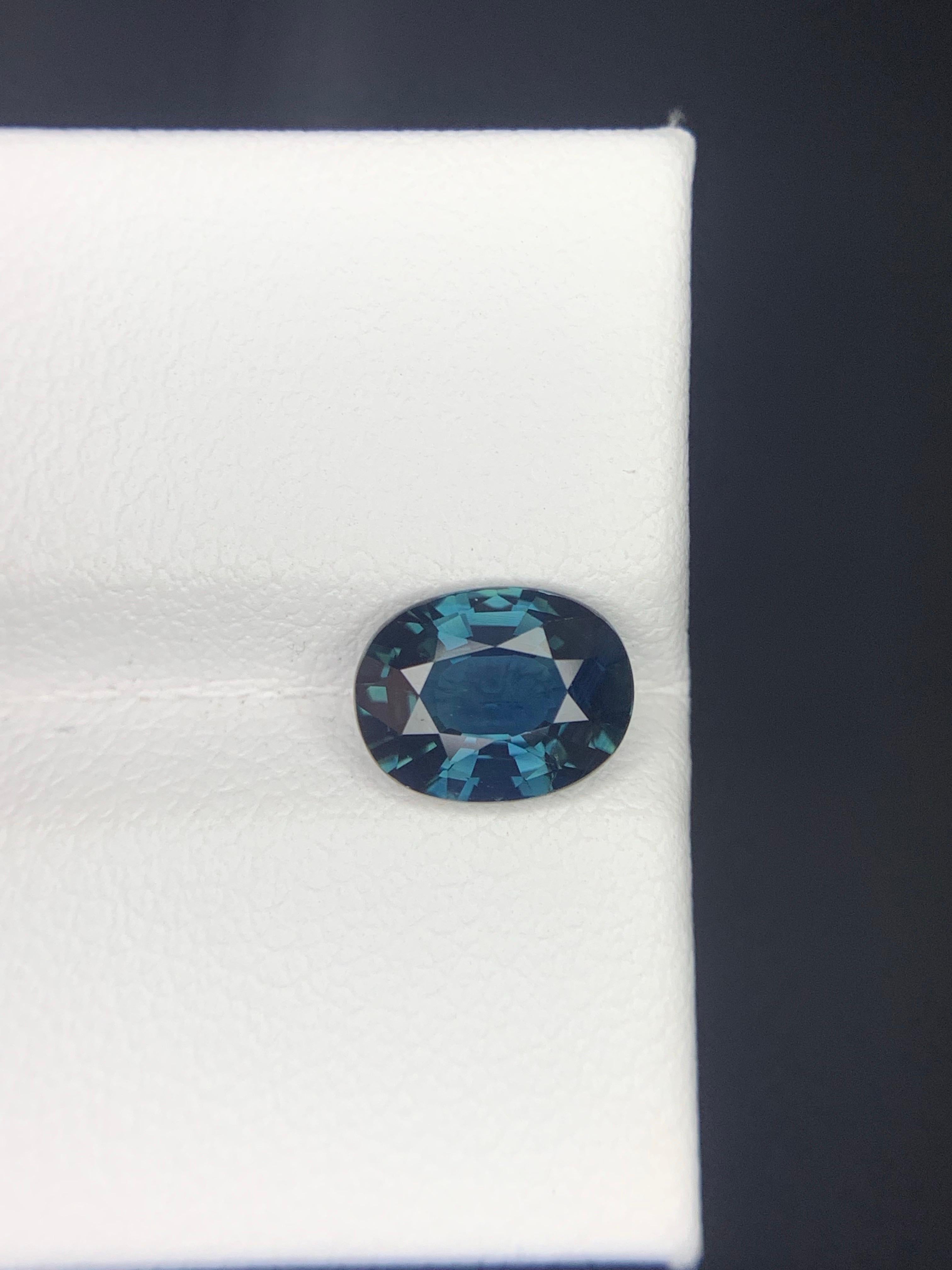 Unbehandelter zertifizierter 1,68 Karat natürlicher loser Saphir in ovaler Form Edelstein im Angebot 5