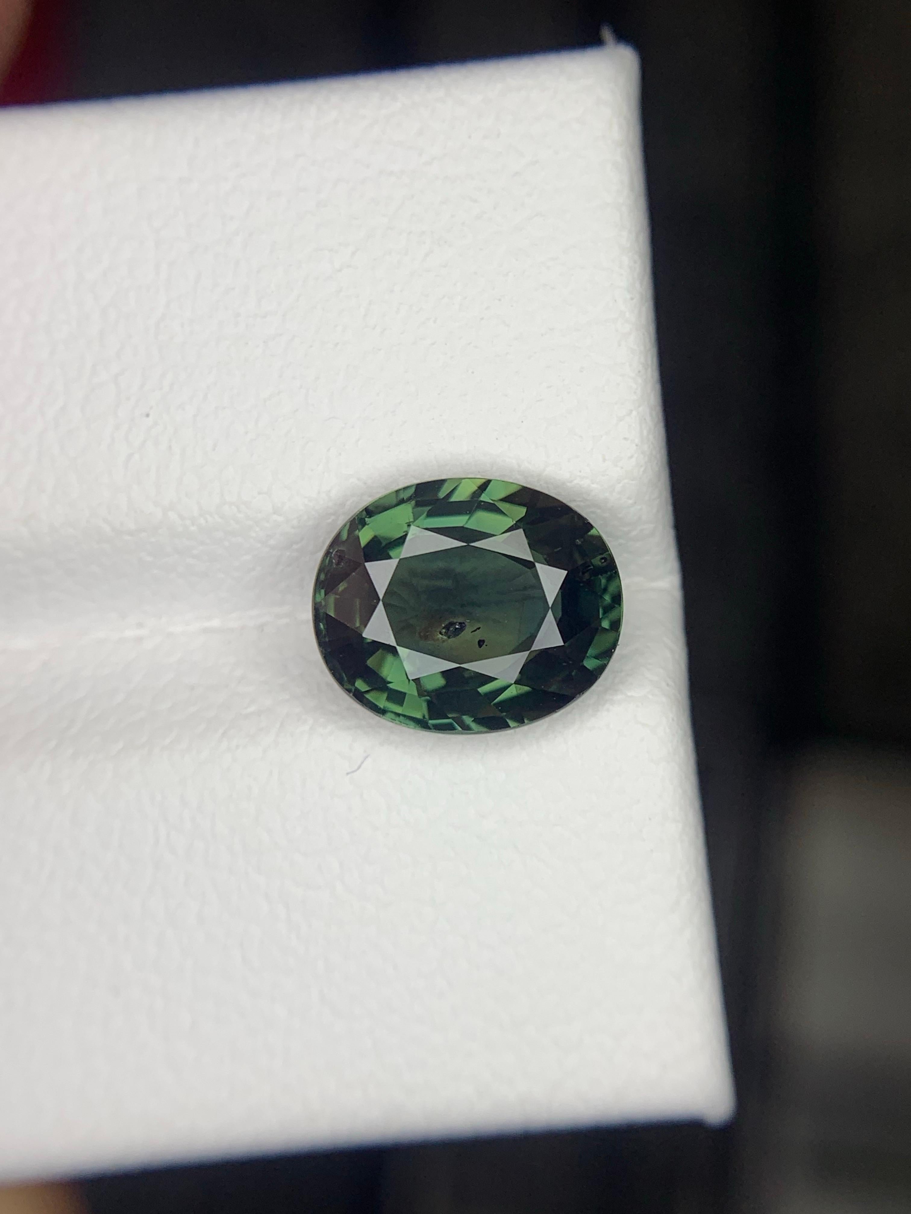 Unbehandelt zertifiziert 2,91 Karat natürliche lose Teal Sapphire Oval Form Edelstein im Angebot 4