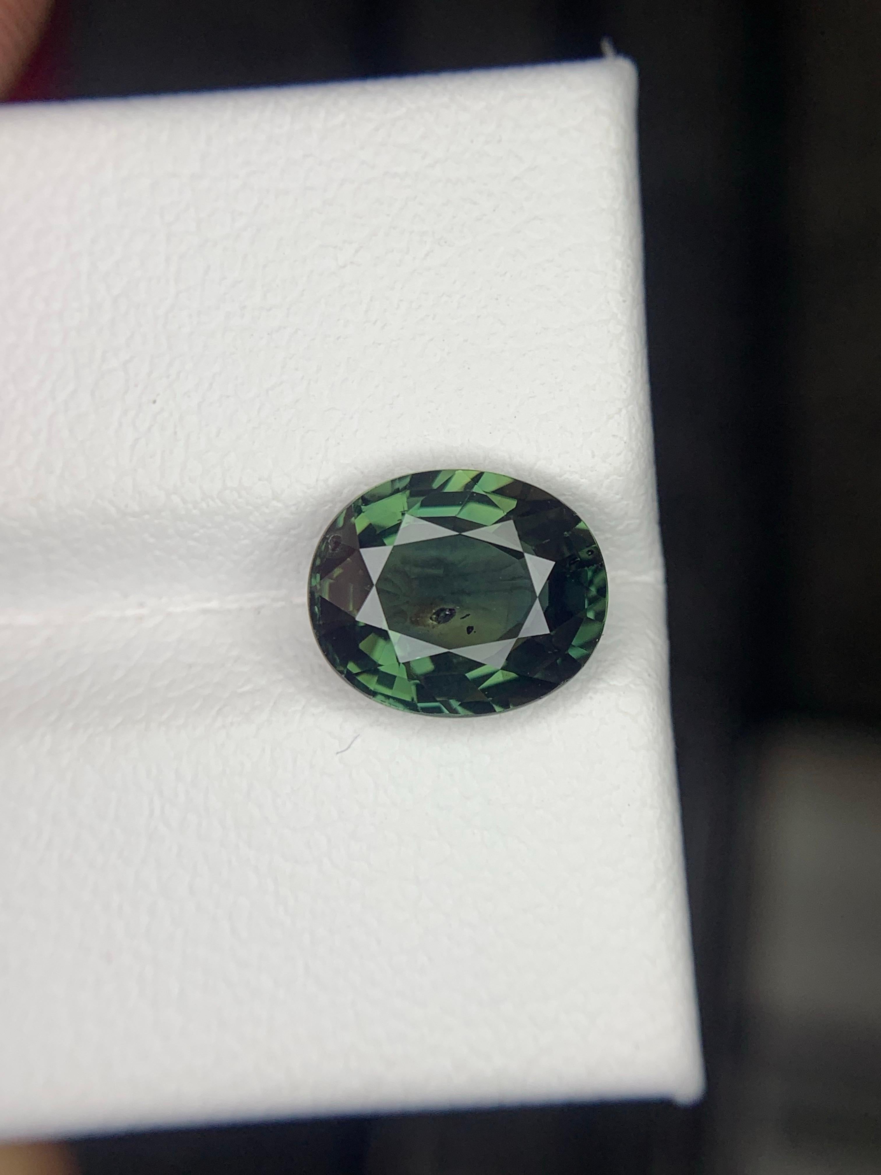 Unbehandelt zertifiziert 2,91 Karat natürliche lose Teal Sapphire Oval Form Edelstein im Angebot 5