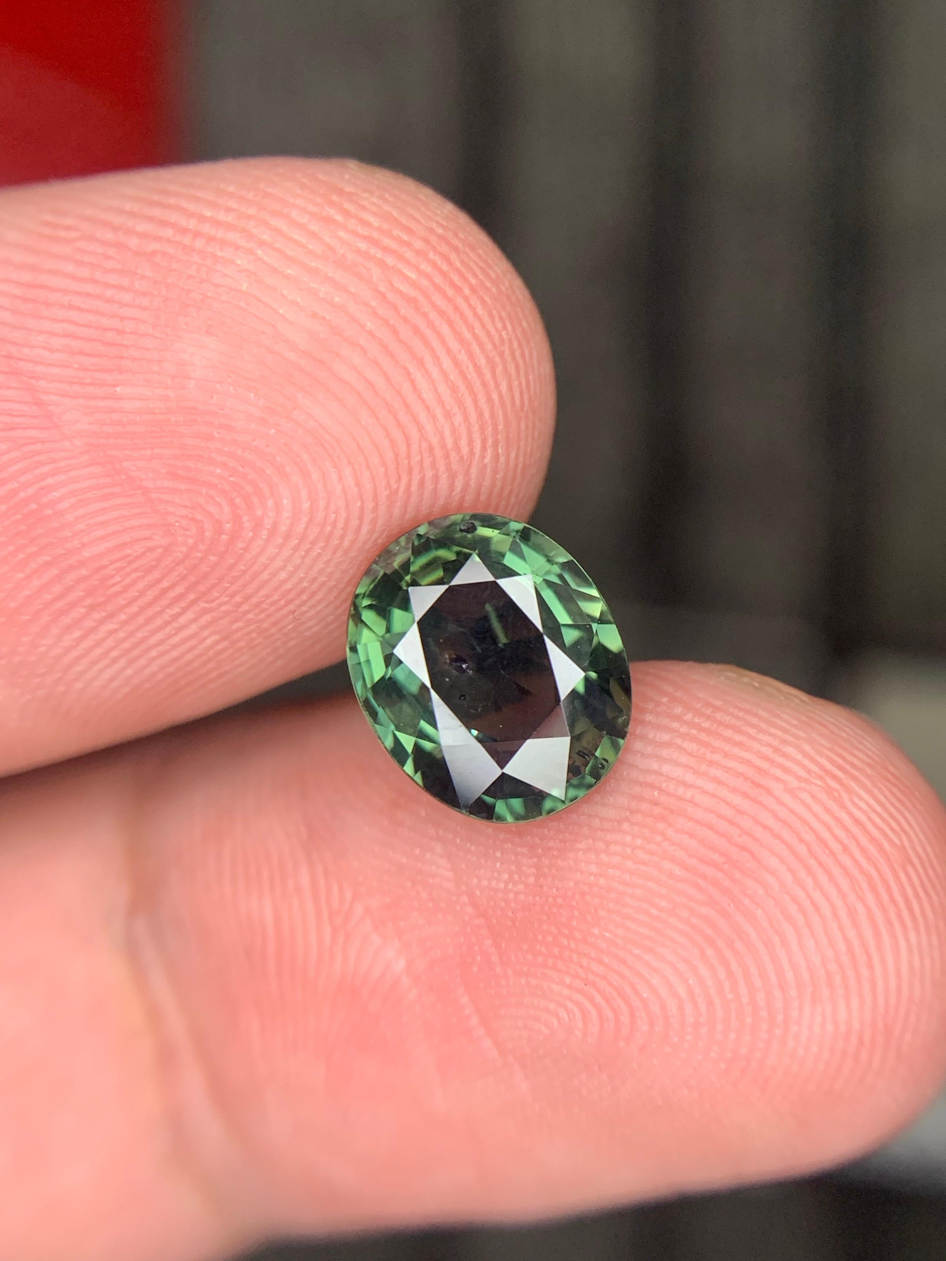 Unbehandelt zertifiziert 2,91 Karat natürliche lose Teal Sapphire Oval Form Edelstein im Angebot 6