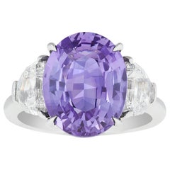 Untreated Ceylon Purple Sapphire Ring, 6.18 Carat