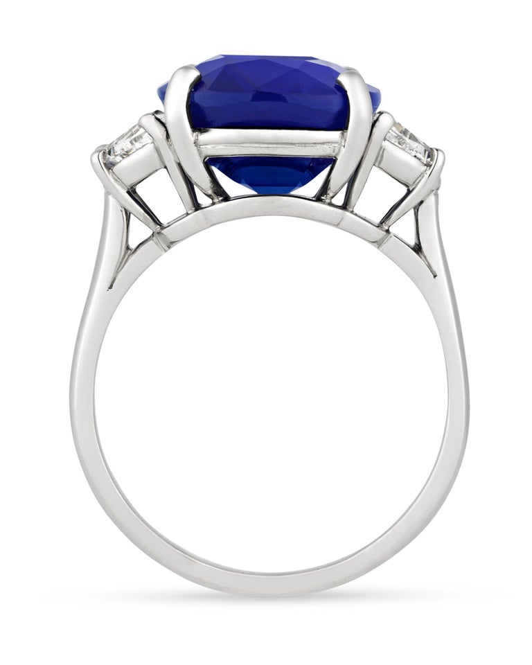 Modern Untreated Ceylon Sapphire Ring by Oscar Heyman, 8.53 Carats For Sale