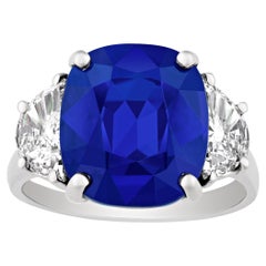 Vintage Untreated Ceylon Sapphire Ring by Oscar Heyman, 8.53 Carats