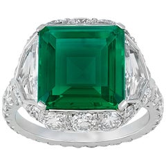 Untreated Colombian Emerald Ring, 4.18 Carat