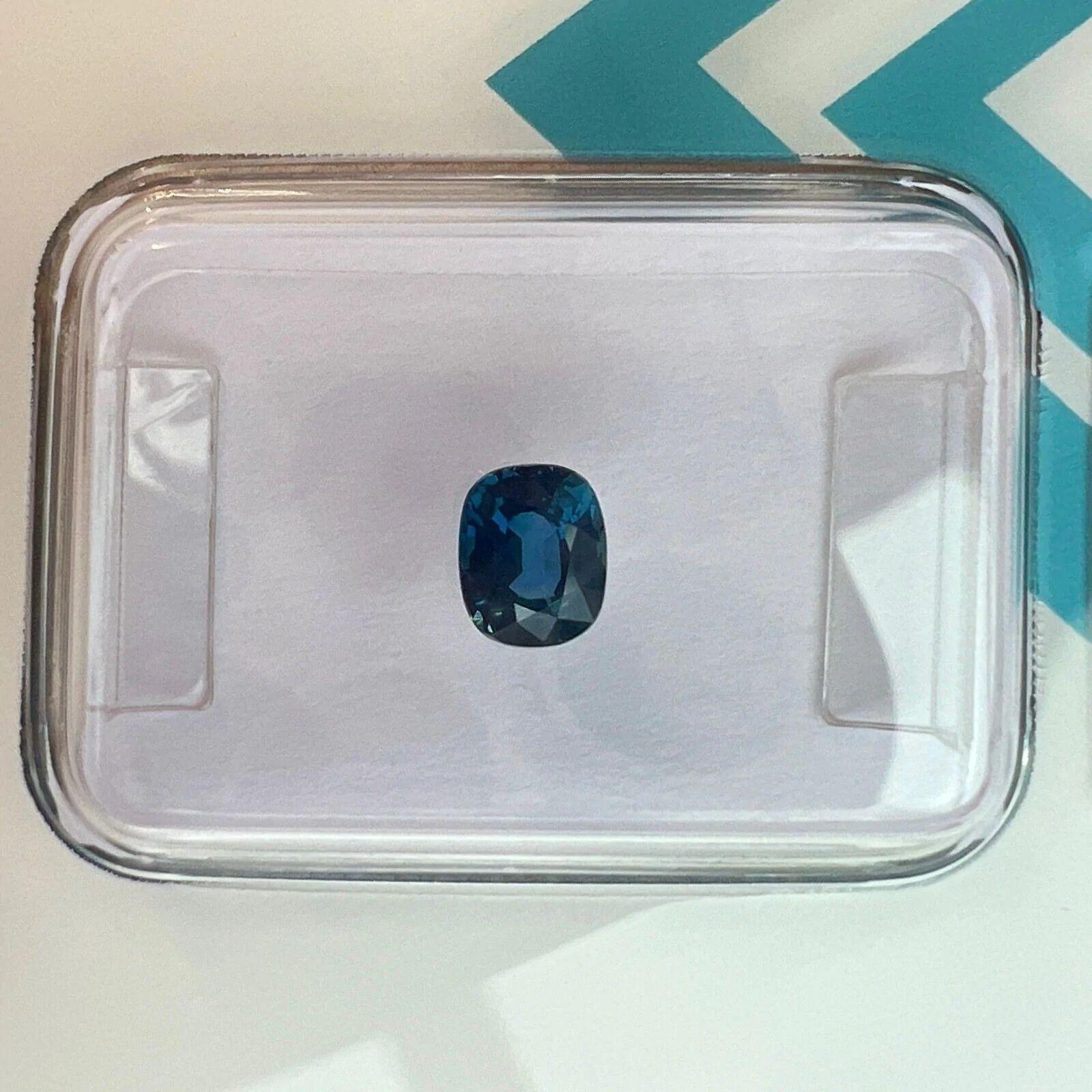 Untreated Deep Blue Sapphire 0.55ct Rare Cushion Cut IGI Certified Loose Gem In New Condition For Sale In Birmingham, GB