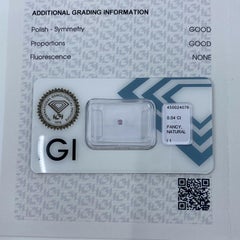 Untreated Fancy Pink Purple Diamond IGI Certified Sealed Cushion Cut Loose Gem