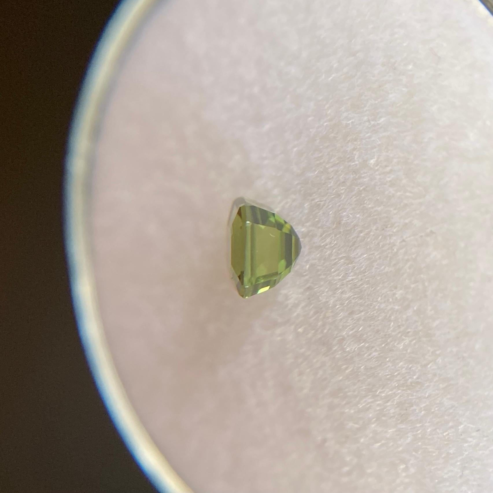 Women's or Men's UNTREATED Green Australian Sapphire 0.53ct Square Emerald Cut 4mm Gem