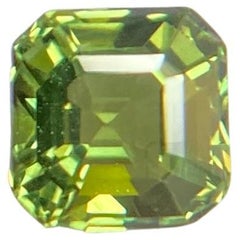UNTREATED Green Australian Sapphire 0.53ct Square Emerald Cut 4mm Gem