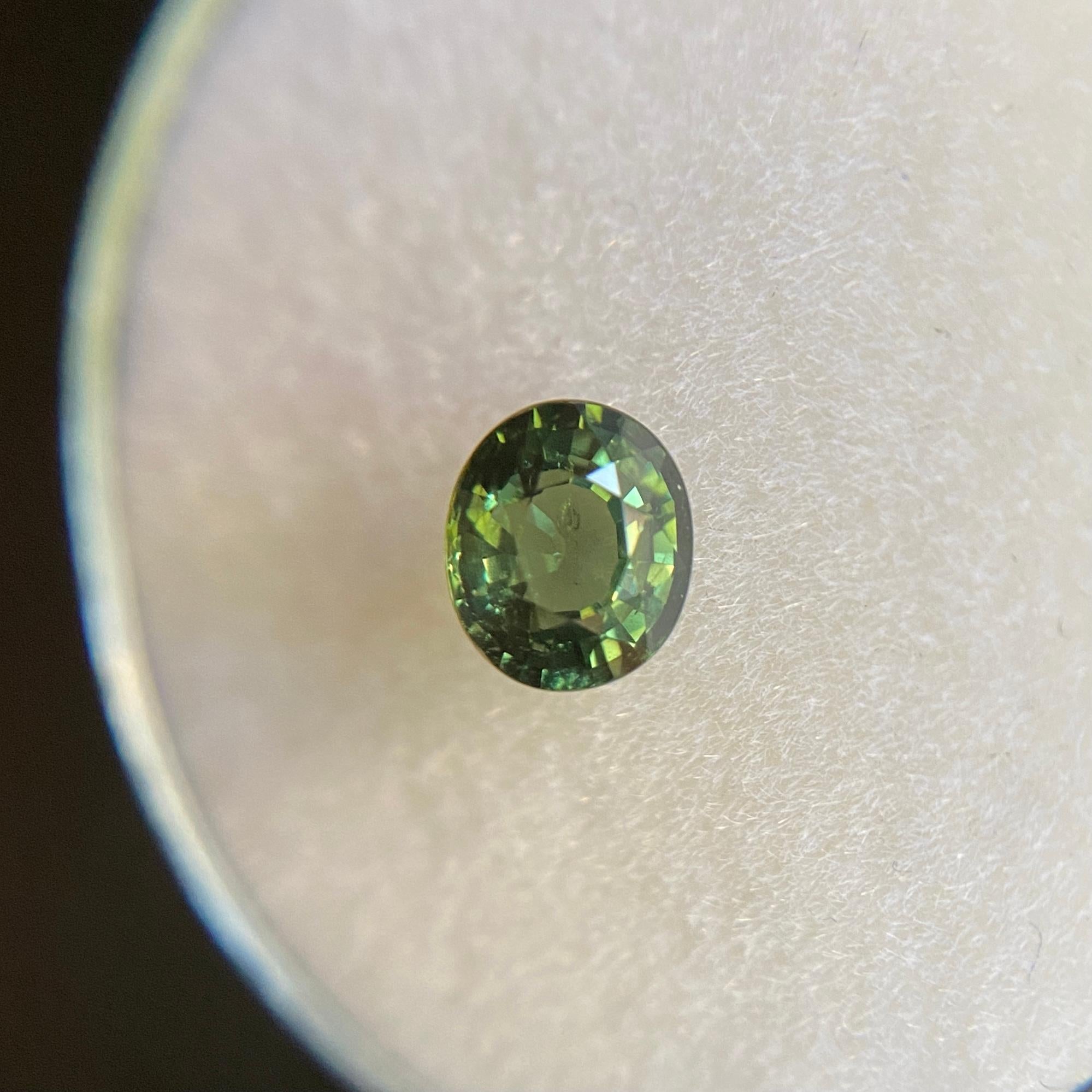 Untreated Green Sapphire 0.71ct Oval Cut Loose Rare Australian Gem In New Condition In Birmingham, GB