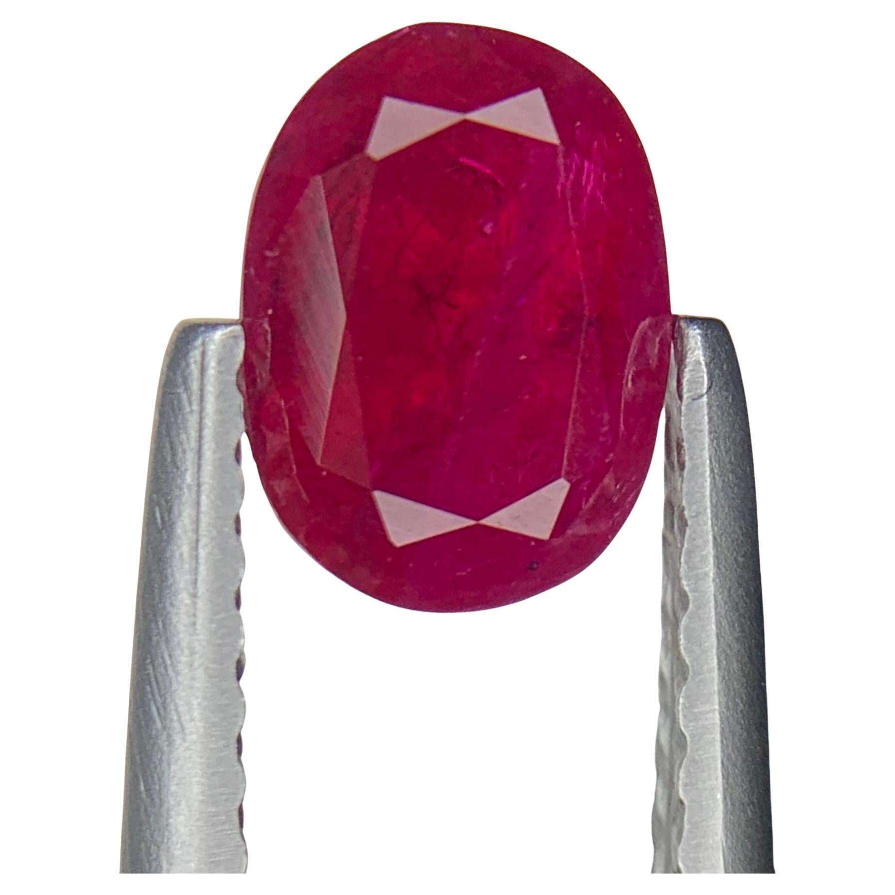 Gemma di rubino non trattata certificata Guild da 1,19 carati proveniente dalla Birmania in vendita