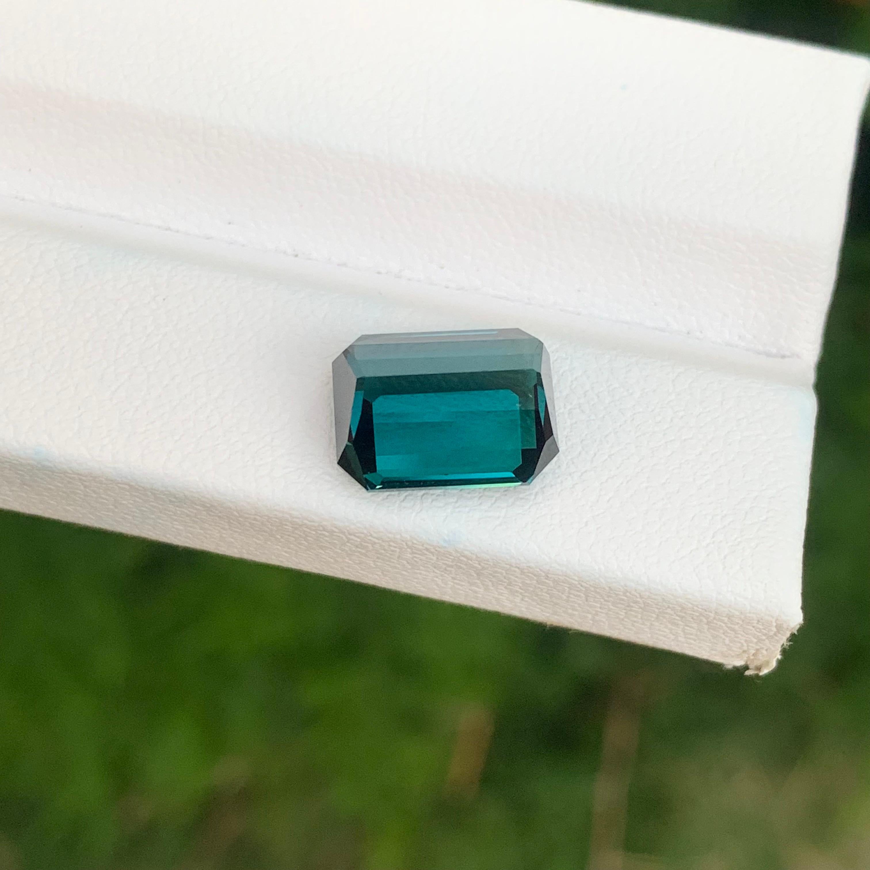 Tourmaline Indicolite Naturelle Non Traitée Taille Emeraude en vente 4