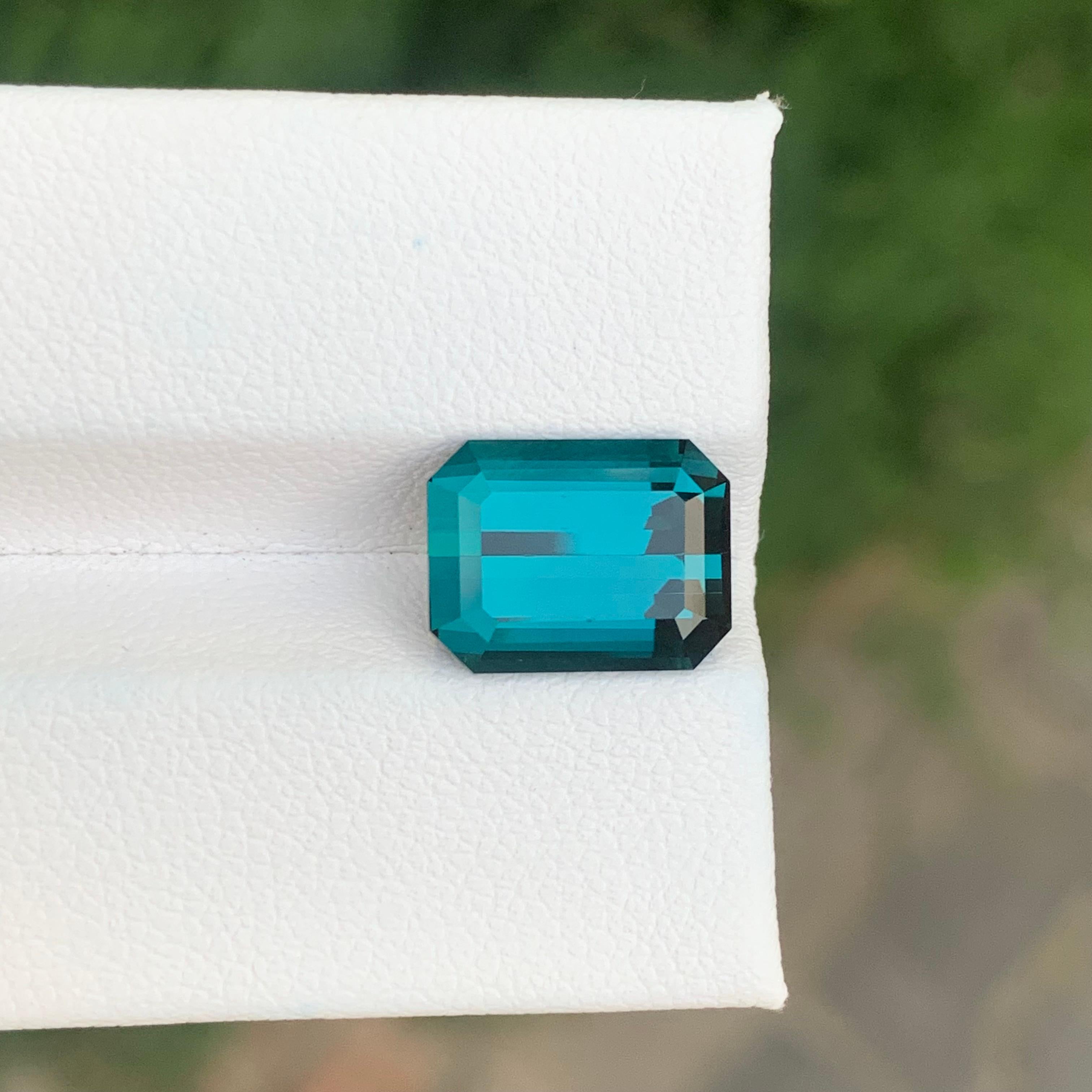 Tourmaline Indicolite Naturelle Non Traitée Taille Emeraude en vente 11