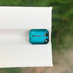 Untreated Natural Indicolite Tourmaline Gemstone Emerald Cut