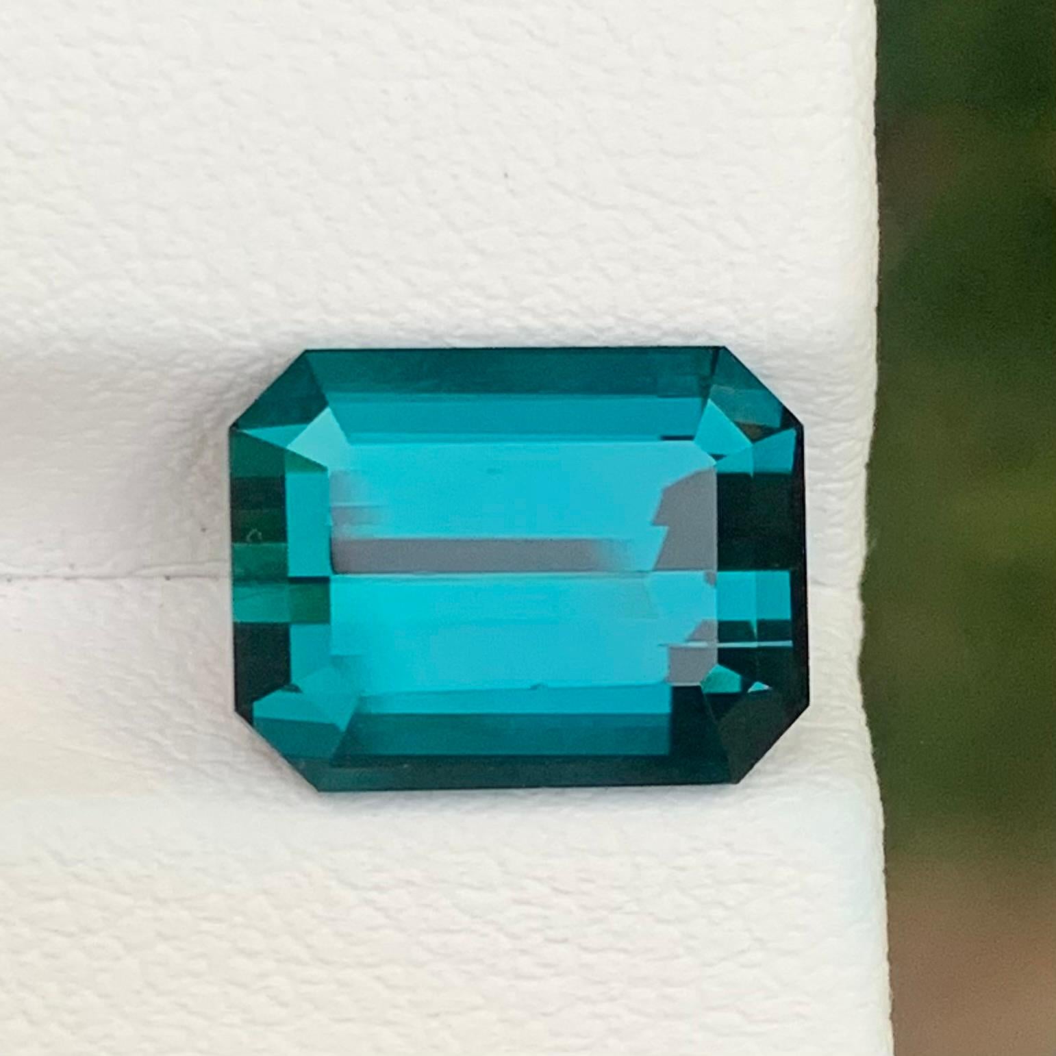 Tourmaline Indicolite Naturelle Non Traitée Taille Emeraude en vente 14