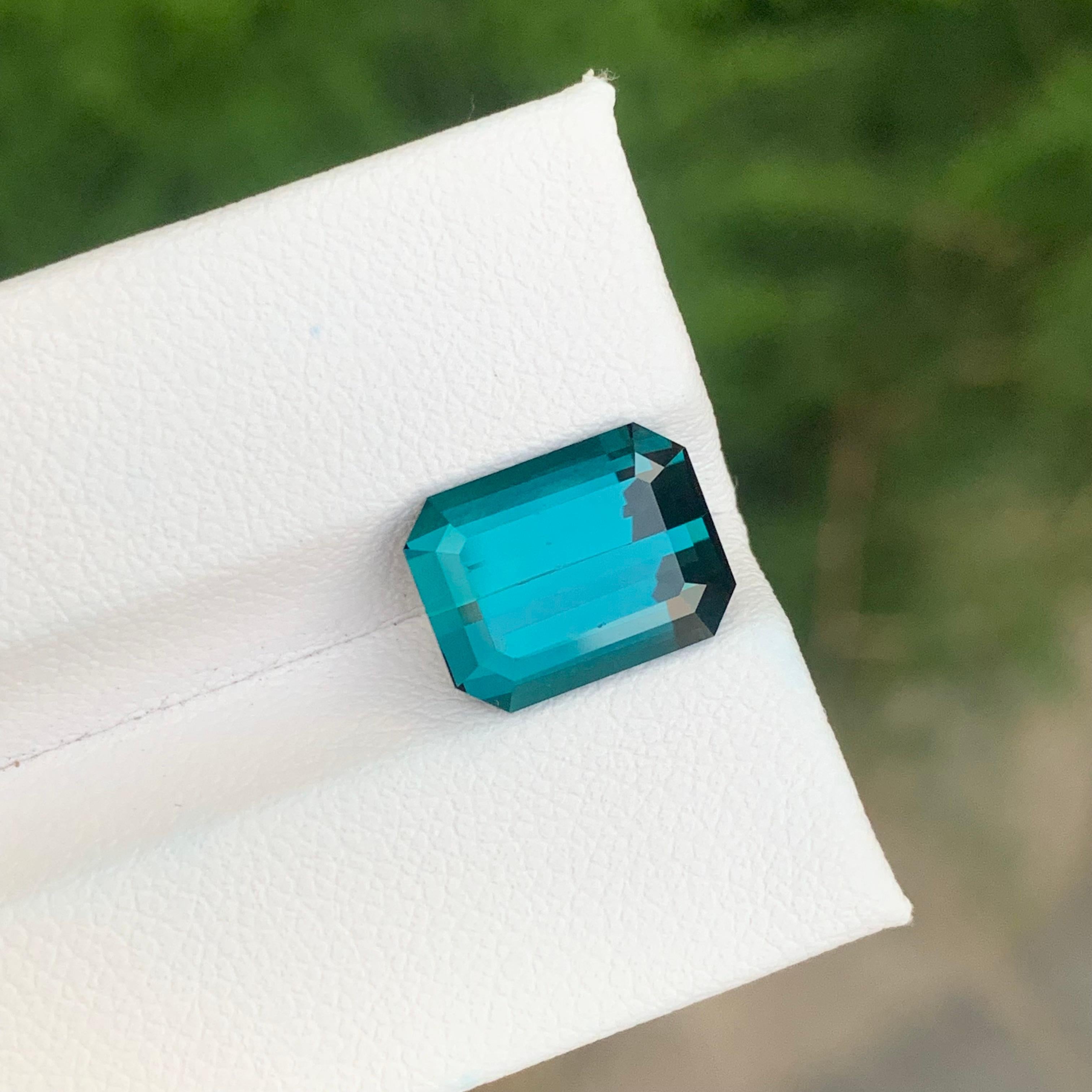Tourmaline Indicolite Naturelle Non Traitée Taille Emeraude Neuf - En vente à Brisbane, AU