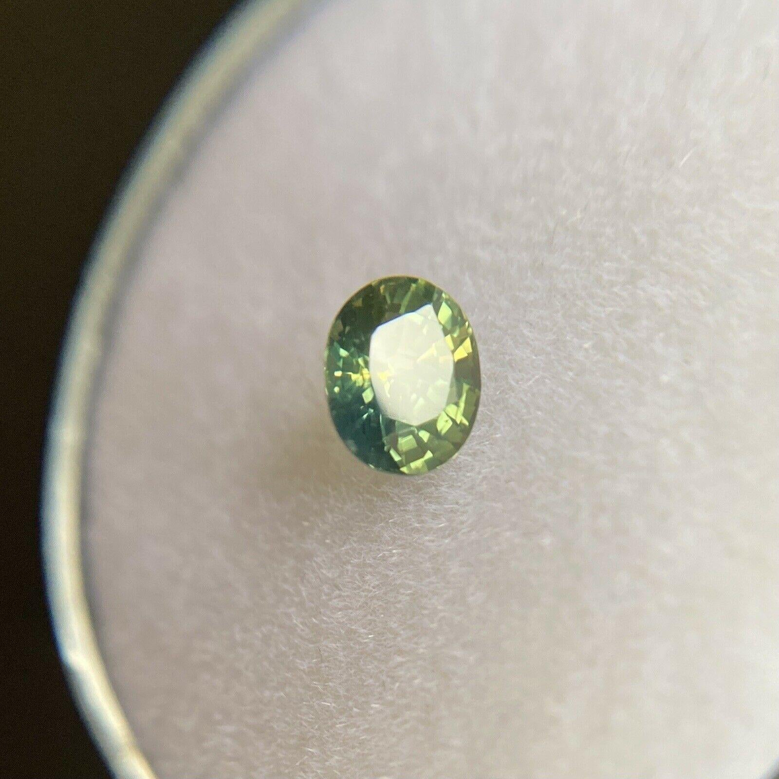 Untreated Parti Colour Australia Sapphire 0.50ct Blue Green Yellow Oval For Sale 1