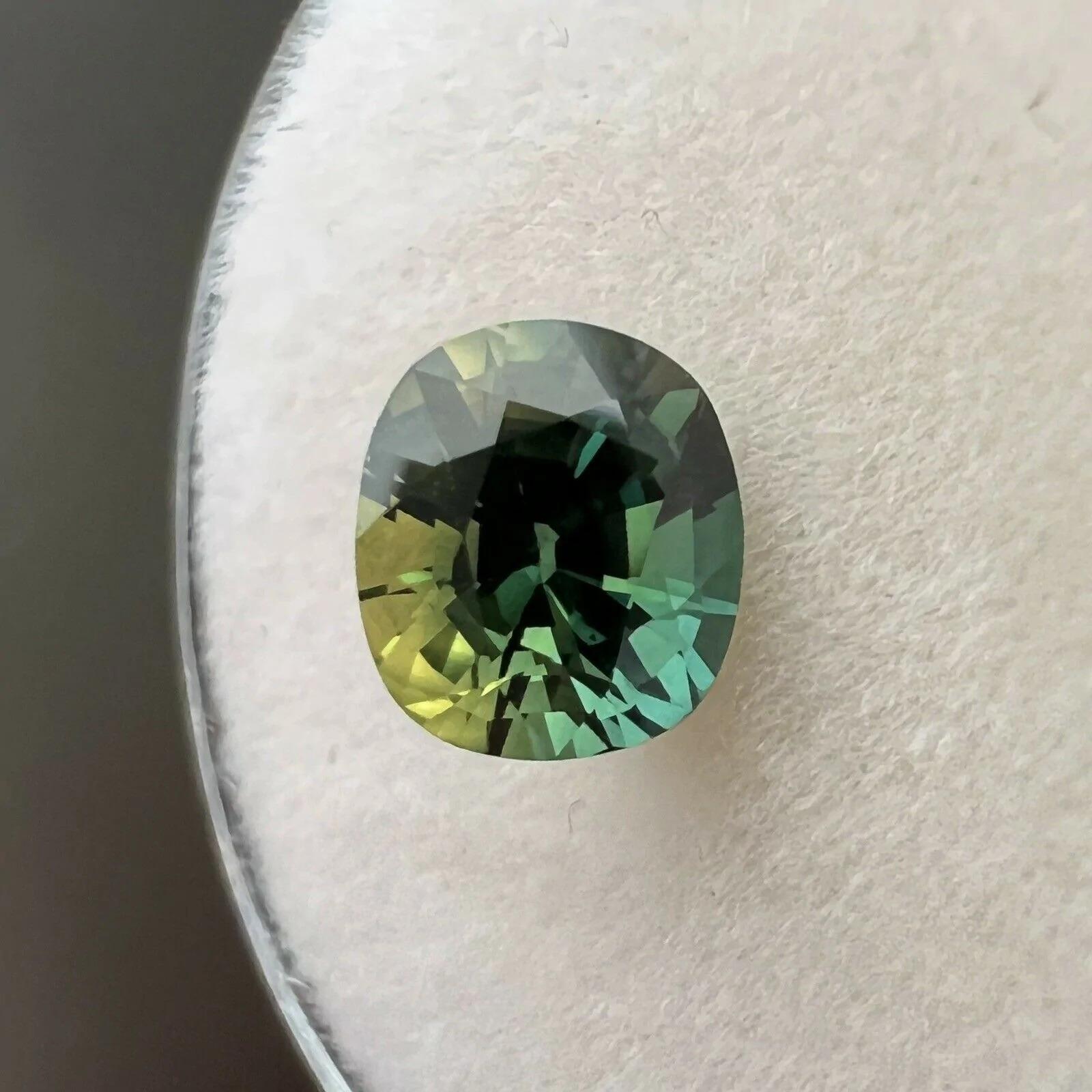 Untreated Parti Colour Sapphire 1.26ct GIA Certified Cushion Cut No Heat Gem In New Condition For Sale In Birmingham, GB