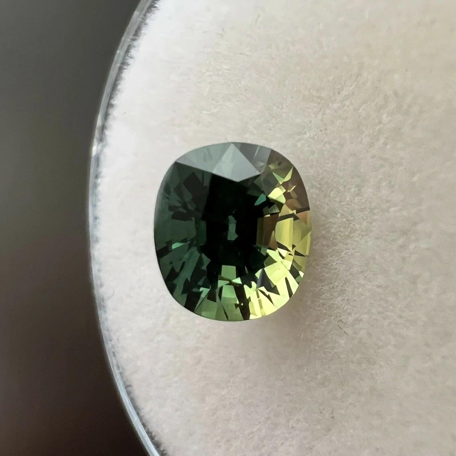 Untreated Parti Colour Sapphire 1.26ct GIA Certified Cushion Cut No Heat Gem For Sale 2