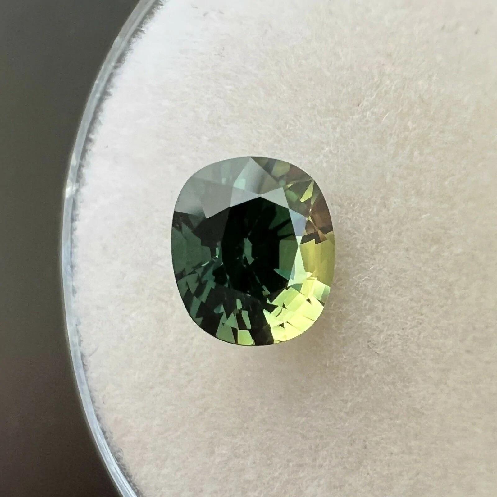 Untreated Parti Colour Sapphire 1.26ct GIA Certified Cushion Cut No Heat Gem For Sale 3