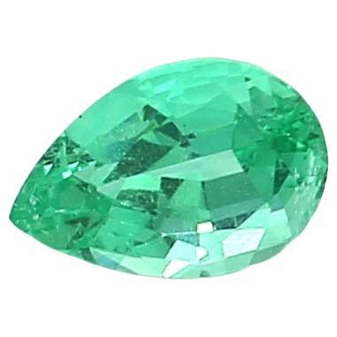 Untreated Pear-shaped Emerald from Russia 0.51 Carat Weight ICL Certified For Sale
