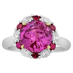Untreated Pink Sapphire Ring, 4.04 Carats