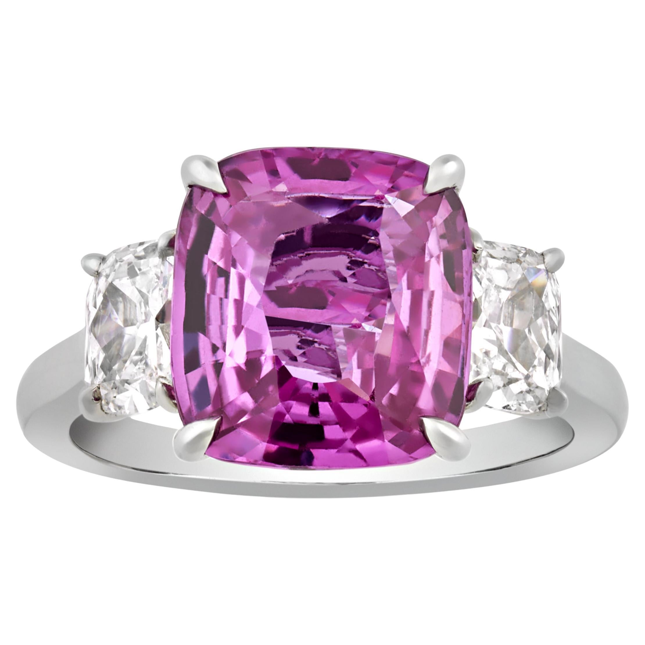 Untreated Pink Sapphire Ring, 5.07 Carats