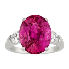 Unbehandelter rosa Saphir Ring von Graff:: 7::51 Karat