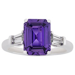 Untreated Purple Sapphire Ring, 4.10 Carat