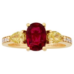 Bague en rubis non traité, 1,97 carats