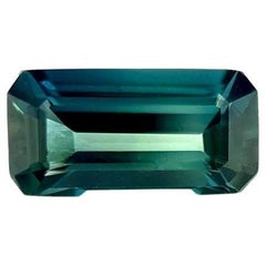 Untreated Sapphire 1.06ct GIA Certified Green Blue Emerald Cut Unheated Rare Gem