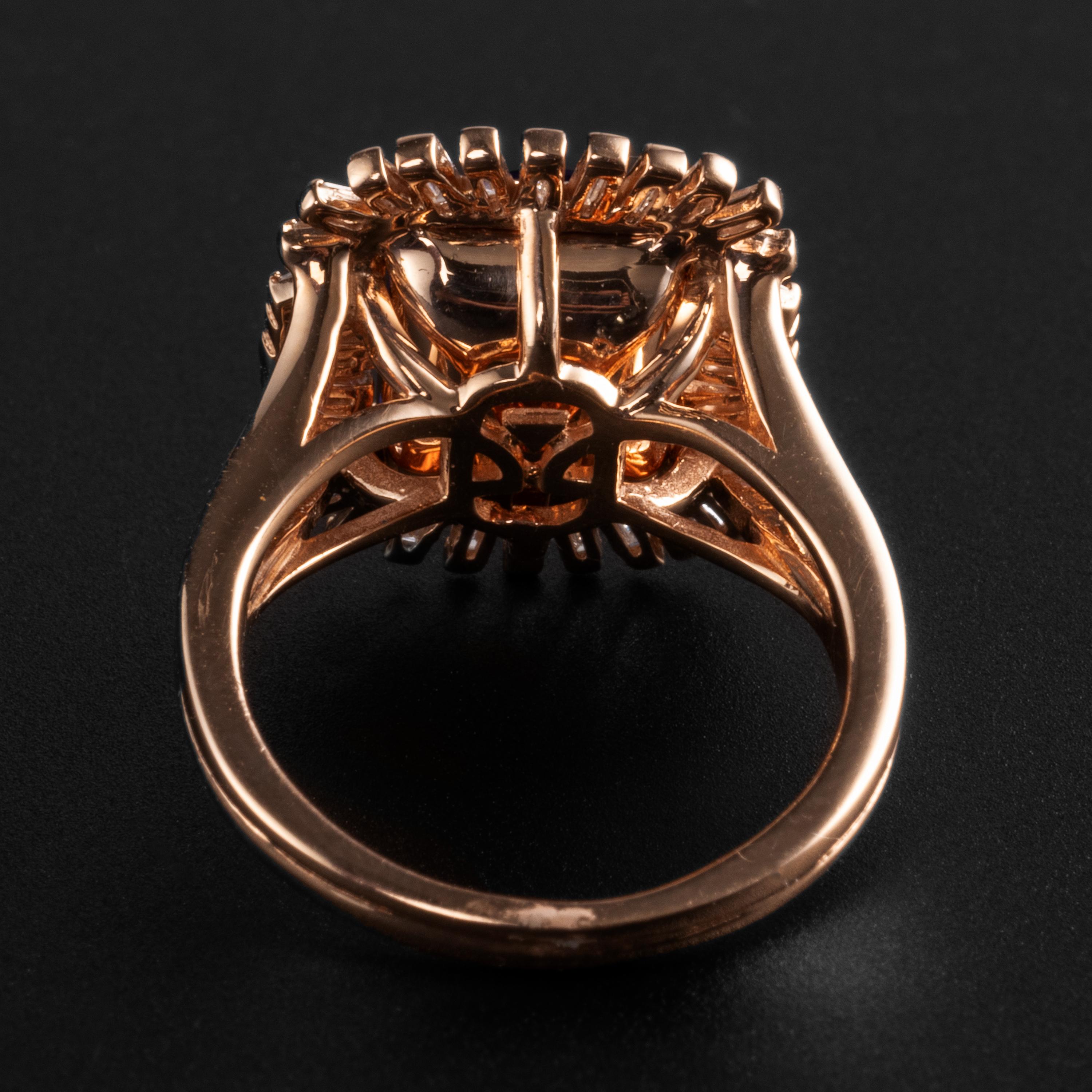 Bague saphir et diamant non traité 4,04 carats Madagascar AGL Certified Neuf - En vente à Northampton, MA