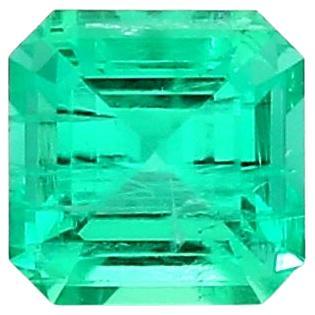 Untreated Square Cut Neon Green Emerald Gemstone 0.62 Carat Weight ICL Certified