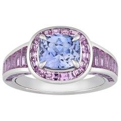 Untreated Violetish-Blue Ceylon Sapphire Ring, 2.58 Carat