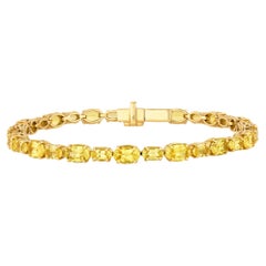 Untreated Yellow Sapphire Line Bracelet, 14.38 Carats