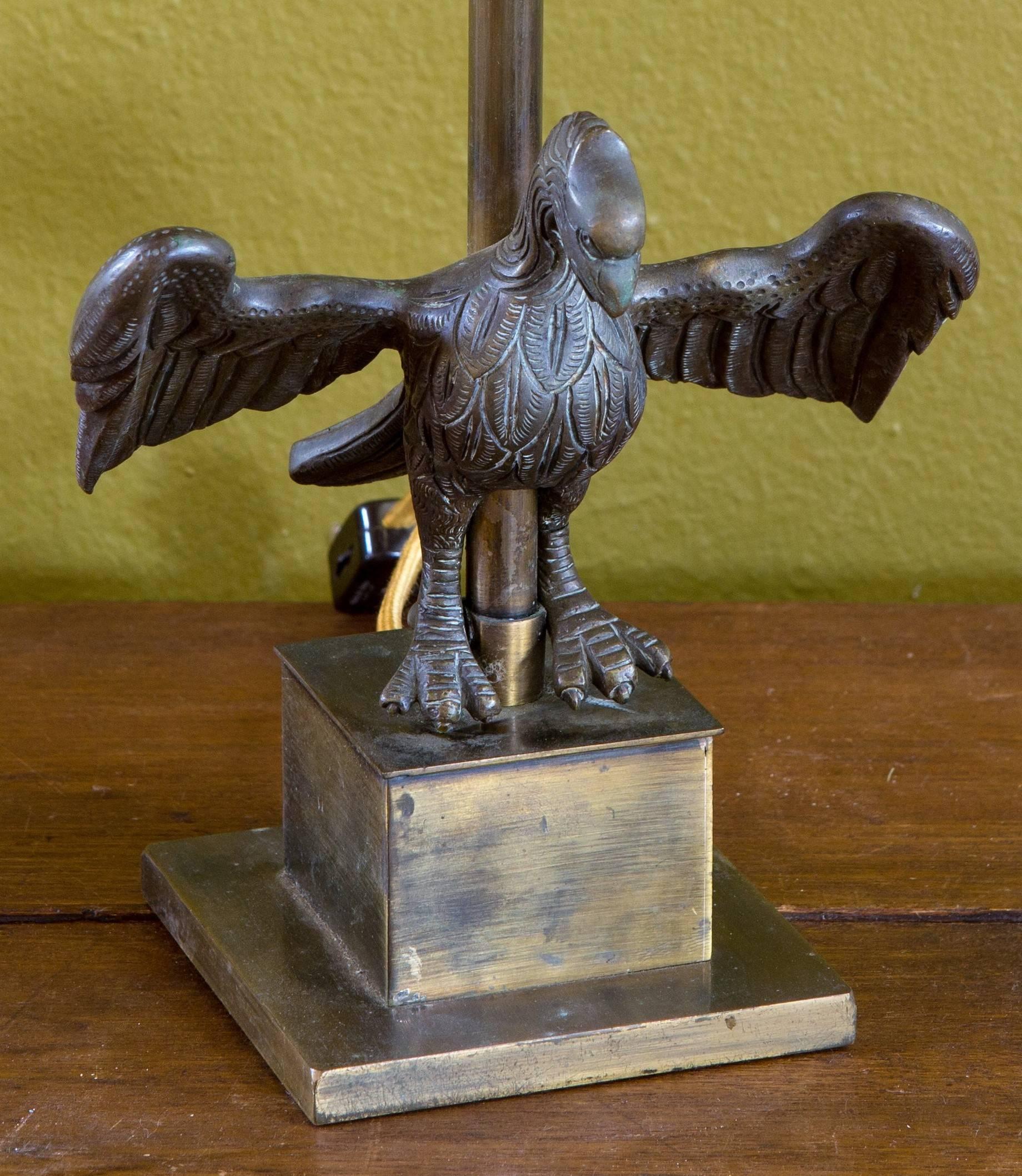 American Unusaul Bronze Eagle Table Lamp, circa 1930s