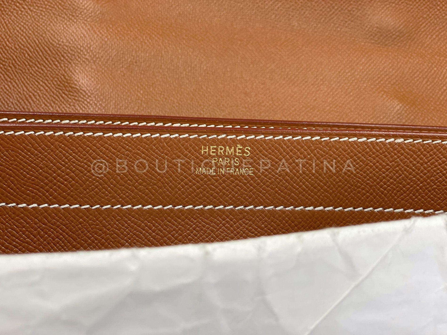 Inutilisé 2002 Hermès Gold Caramel Tan Sac a Depeche 41 Briefcase 24k GHW 68136 6