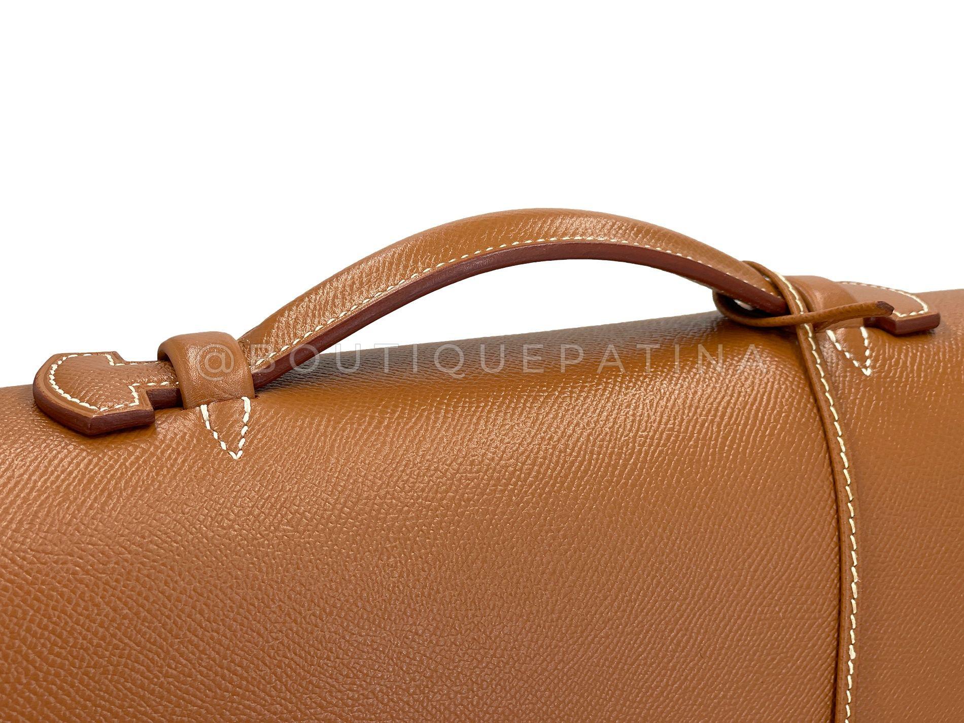  Inutilisé 2002 Hermès Gold Caramel Tan Sac a Depeche 41 Briefcase 24k GHW 68136 Pour femmes 