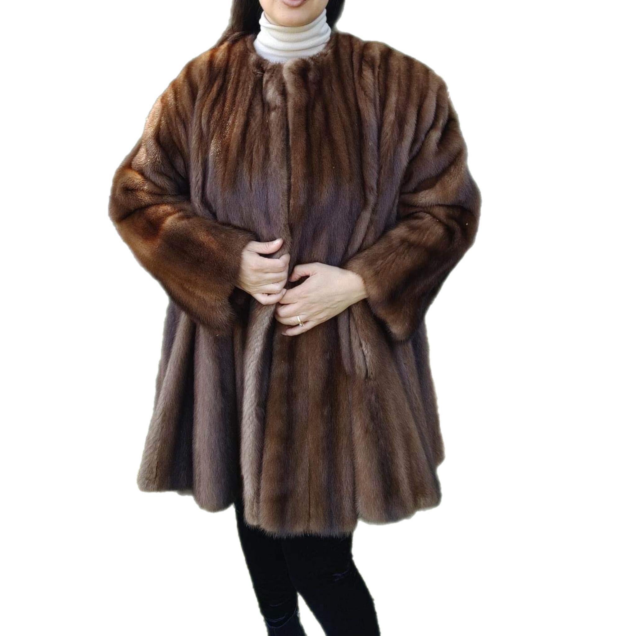 Unused Birger Christensen Demi Buff Wide Sweep Mink Fur Coat (24/XXL) For Sale 5