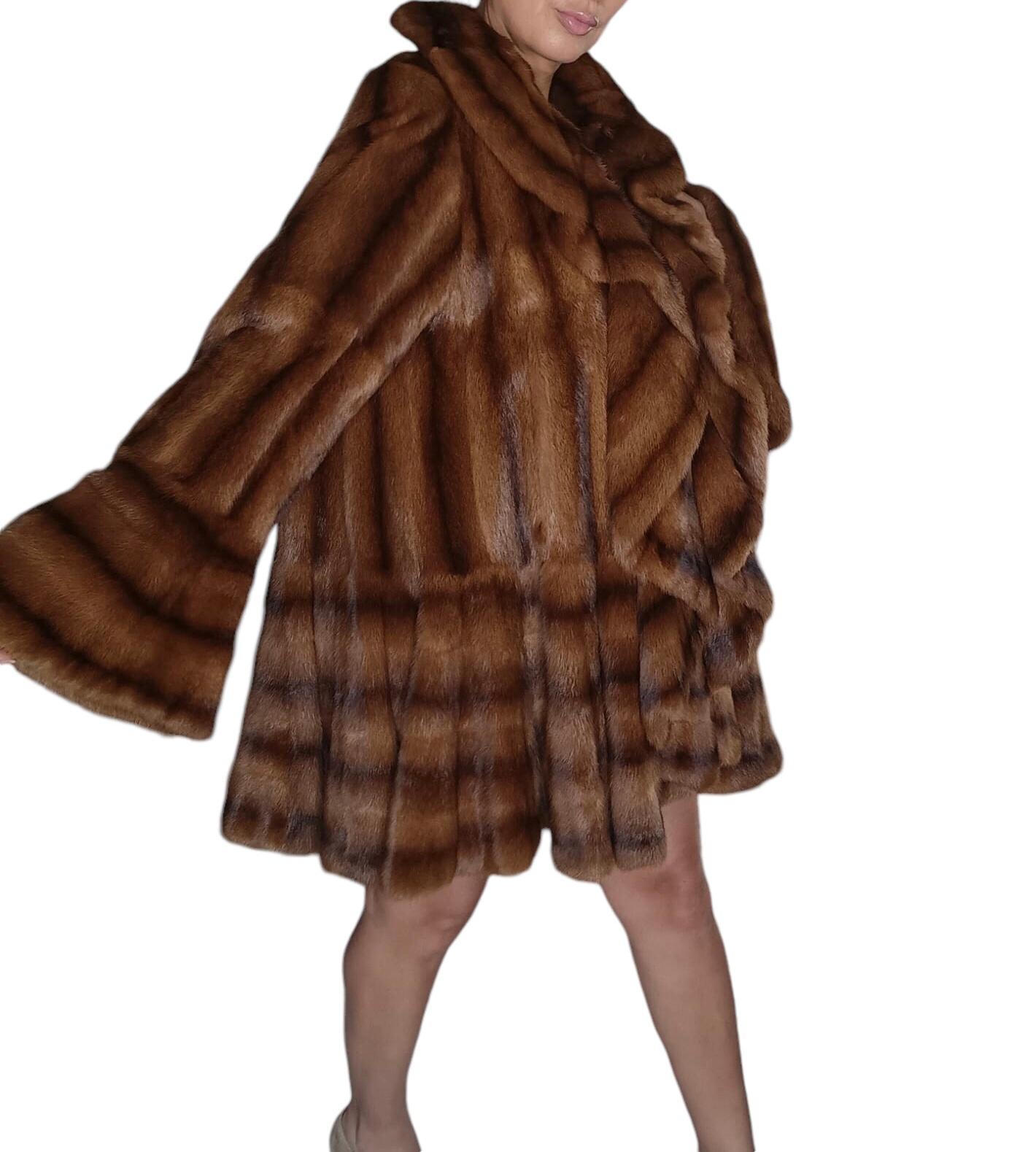 Unused Birger Christensen Demi Buff Wide Sweep Mink Fur Coat (24/XXL) For Sale 11